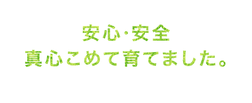 安心・安全真心こめてそだてました。